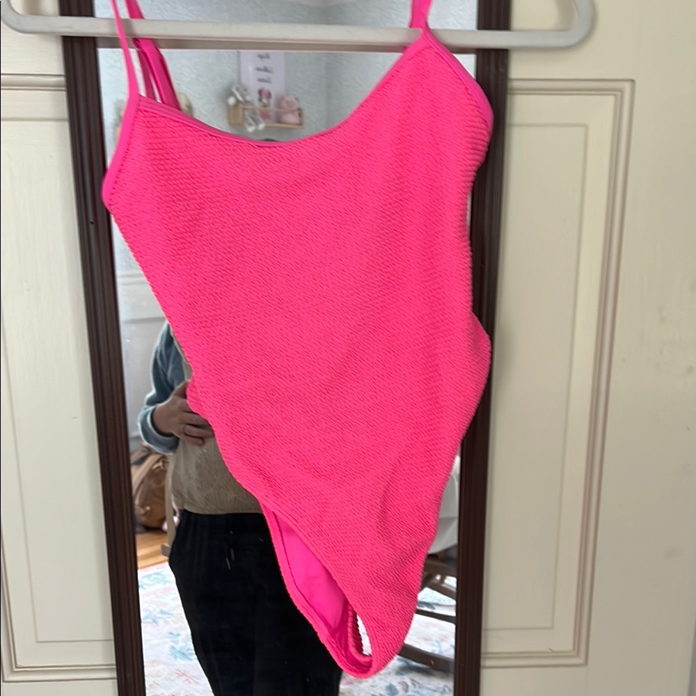 Vibrant Pink Textured Swimsuit